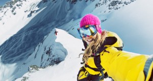 Freestyle skiing by Lynsey Dyer in the Andes Mountains
