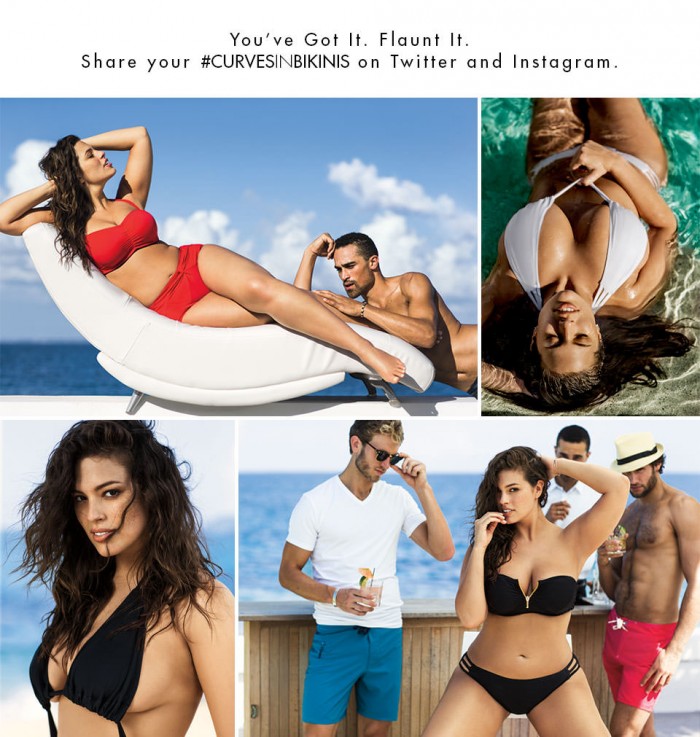 Sports Illustrated Swimsuit ad with Ashley Graham, a plus-sized model