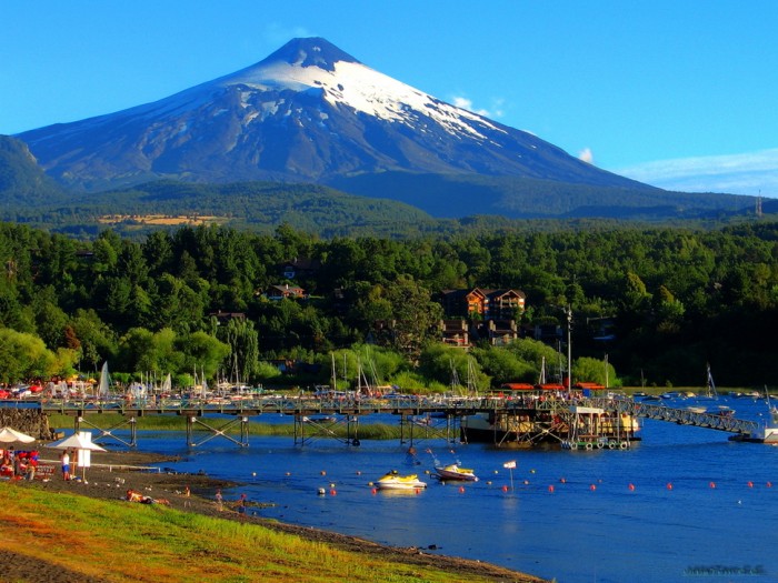 Pucón in Chile is one of the beautiful small towns in the world.