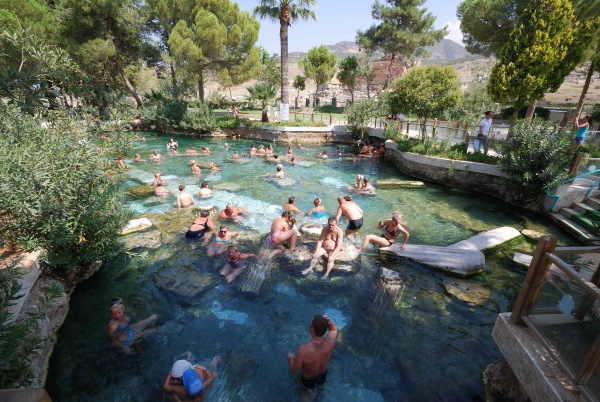Pamukkale thermal pools located in Turkey.