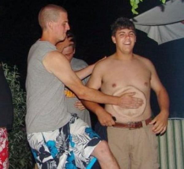 perfectly timed photos, my friend's belly looks kind of crazy