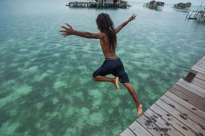 The Bajau people in Borneo are called sea gypsies, as they sail from place to place in search of food.