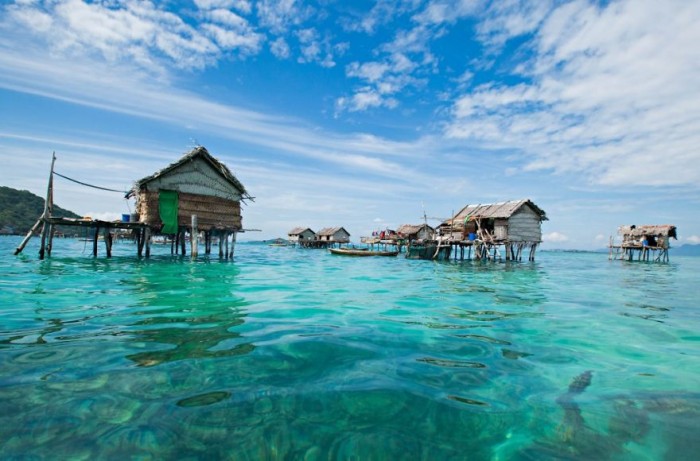 The Bajau people in Borneo are called sea gypsies, as they sail from place to place in search of food. 