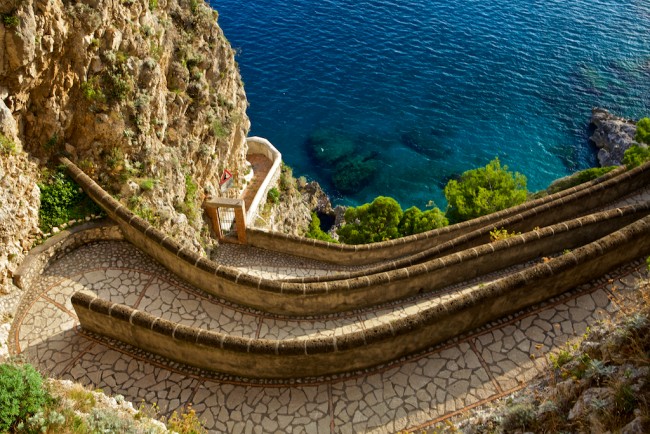 Capri path in Italy is one of the most spectacular cliff walks in the world.
