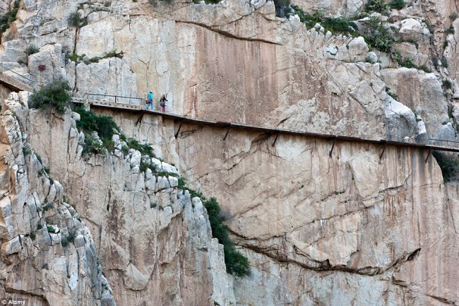 El Caminito del Rey in Spain is one of the most spectacular cliff walks in the world.