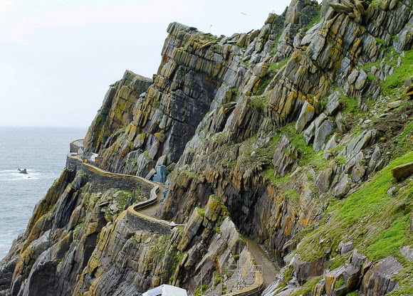 Skellig Michael Path in Ireland is one of the most spectacular cliff walks in the world.