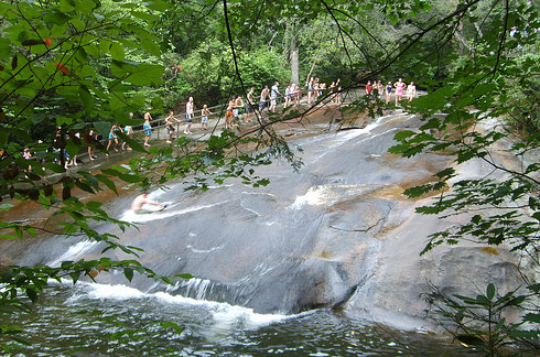 Sliding rock in North Carolina is one of the best swimming holes in America.   
