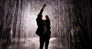 Experience walking through rain without getting wet at LACMA.