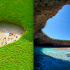 Hidden beach in Mexico, tucked below the surface of the island, provides a safe haven for romance.